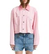 Denimist Cropped Chore Jacket In Railroad Vivid Pink