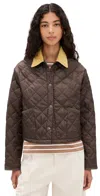 Denimist Cropped Quilted Jacket Brown In Brown
