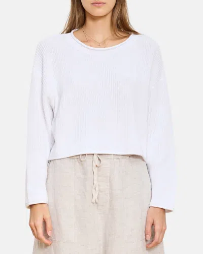 Denimist Cropped Relaxed Sweater In White