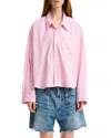 Denimist Cropped Shirt In Wide Pink