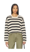Denimist Cropped Stripe Sweater In Neutral