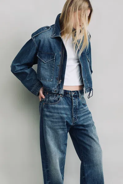 Denimist Cropped Utility Field Jacket In Blue
