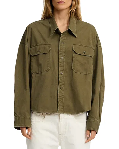 Denimist Cropped Utility Shirt In Green