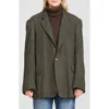 Denimist Deconstructed Wool Blend Blazer In Green