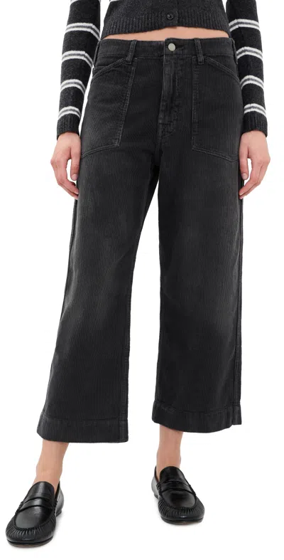 Denimist Georgia Corduroy Work Pants Washed Black Cord
