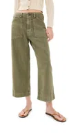 Denimist Georgia Work Pants Olive Green In Olive Green