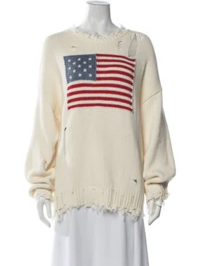 Pre-owned Denimist Graphic Print Crew Neck Sweater In Neutrals