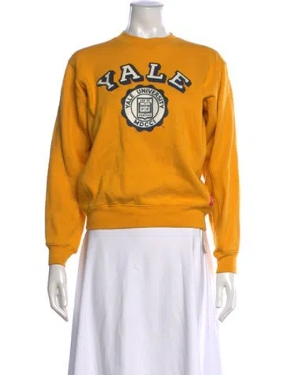 Pre-owned Denimist Graphic Print Crew Neck Sweater In Yellow