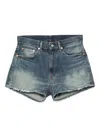 Denimist Haisley Frayed Denim Shorts In Blue