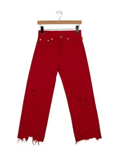 Pre-owned Denimist High-rise Straight Leg Jeans In Red
