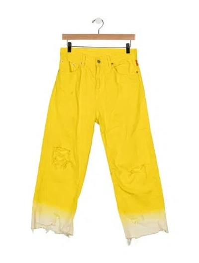 Pre-owned Denimist High-rise Straight Leg Jeans In Yellow