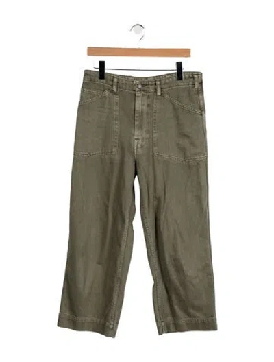 Pre-owned Denimist High-rise Wide Leg Jeans In Green