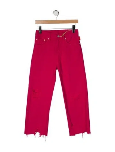 Pre-owned Denimist High-rise Wide Leg Jeans In Red