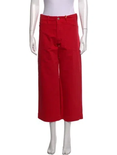Pre-owned Denimist High-rise Wide Leg Jeans In Red