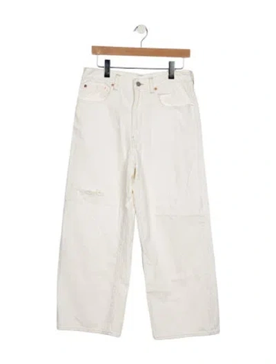 Pre-owned Denimist High-rise Wide Leg Jeans In White