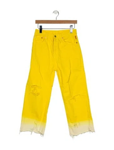 Pre-owned Denimist High-rise Wide Leg Jeans In Yellow