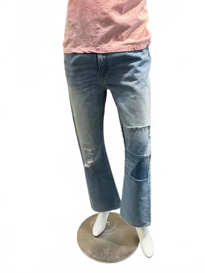 Denimist Jaclyn Slim Kick Flare Jeans In Alsen Indigo Patchwork In Blue