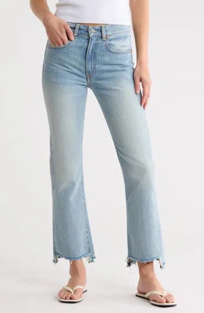 Denimist Jaclyn Slim Kick Frayed Jeans In Blue