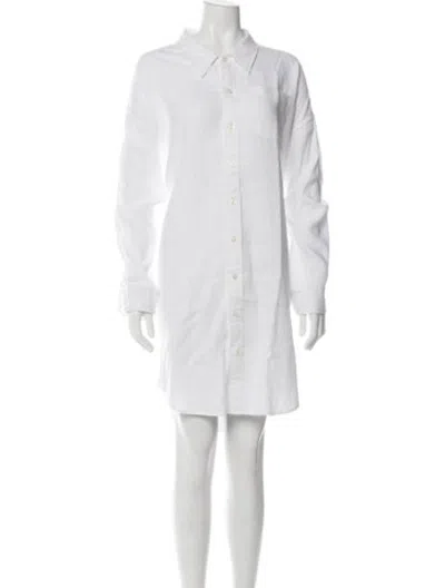 Pre-owned Denimist Knee-length Dress In White