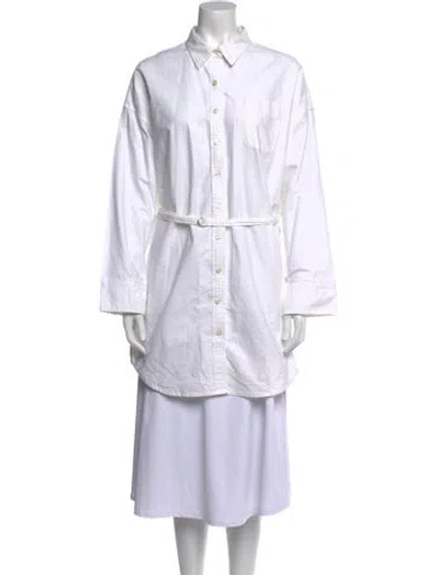 Pre-owned Denimist Long Sleeve Tunic In White