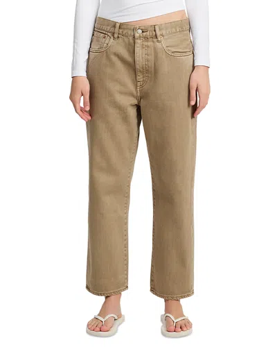 Denimist Lucy Boyfriend High Rise Jeans In Worn Khaki In Neutral