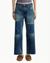 Denimist Lucy Boyfriend Patchwork Jean In Esher Blue In Blue