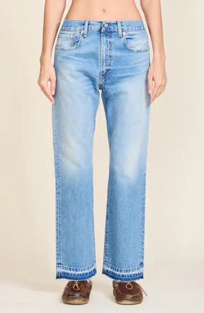 Denimist Lucy Released Fray Hem Boyfriend Jeans In Blue