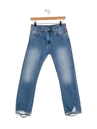 Pre-owned Denimist Mid-rise Straight Leg Jeans In Blue