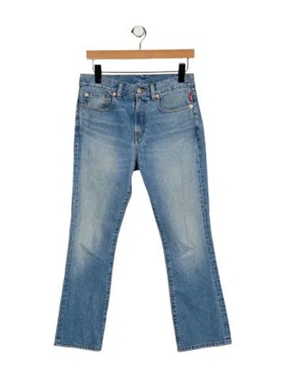 Pre-owned Denimist Mid-rise Straight Leg Jeans In Blue