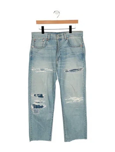 Pre-owned Denimist Mid-rise Straight Leg Jeans In Blue