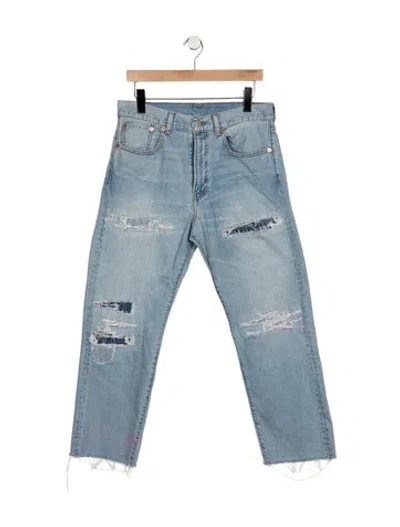 Pre-owned Denimist Mid-rise Straight Leg Jeans In Blue