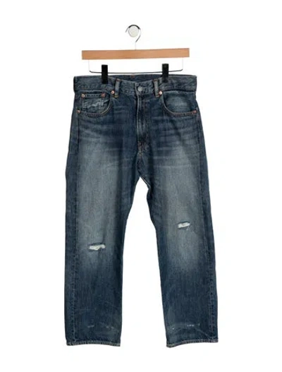 Pre-owned Denimist Mid-rise Straight Leg Jeans In Blue
