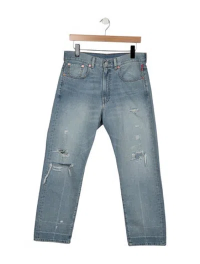 Pre-owned Denimist Mid-rise Straight Leg Jeans In Blue