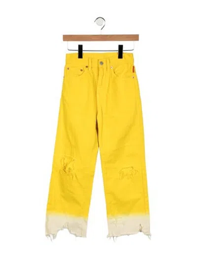 Pre-owned Denimist Mid-rise Straight Leg Jeans In Yellow