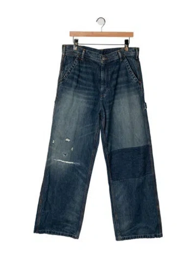 Pre-owned Denimist Mid-rise Wide Leg Jeans In Blue