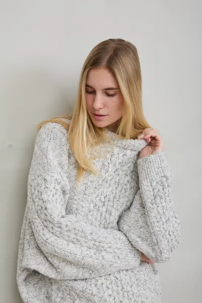 Denimist Oversized Aran Sweater In Gray