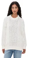 Denimist Oversized Aran Sweater Off-white In White