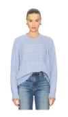 Denimist Oversized Cropped Shadow American Flag Sweater In Blue