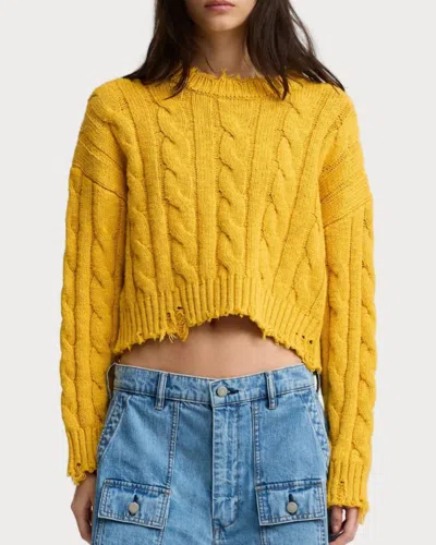 Denimist Oversized Cropped Sweater In Yellow