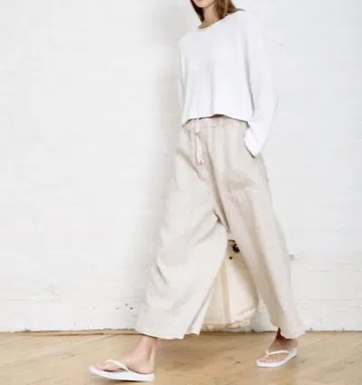 Denimist Palazzo Drawstring Utility Pant In Light Sand