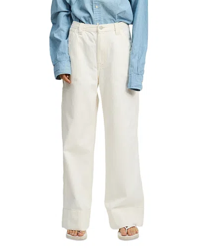 Denimist Payden Relaxed Carpenter Jeans In Vintage Cream White In Neutral