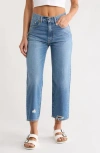 Denimist Pierce High Waist Crop Straight Leg Jeans In Blue