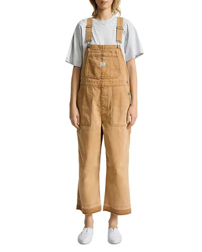 Denimist Relaxed Overalls In Worn Khaki In Brown