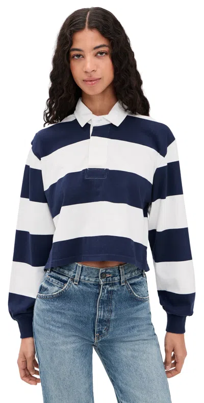 Denimist Rugby Tee Jumbo Navy Blue Stripe