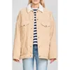 Denimist Serena Faux Shearling Trim Corduroy Trucker Jacket In Neutral