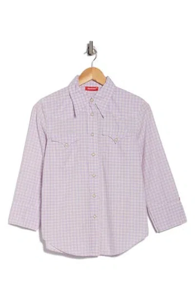 Denimist Shrunken Long Sleeve Cowboy Shirt In Pink