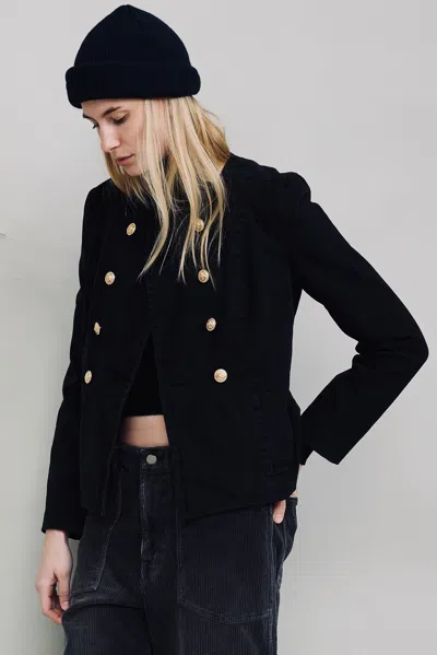 Denimist Shrunken Officer Jacket In Black