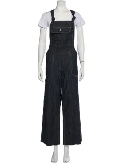 Pre-owned Denimist Square Neckline Overalls In Blue
