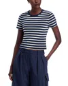 Denimist Striped Baby Tee In Black