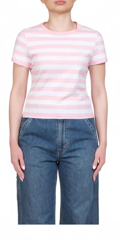 Denimist Striped Baby Tee In Pink